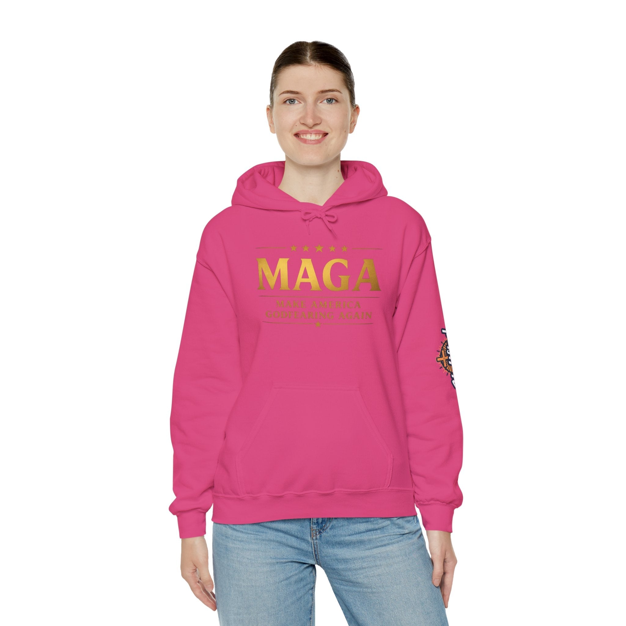 Hoodie - MAGA "Make America Godfearing Again" Political Graphic Hoodie Printify