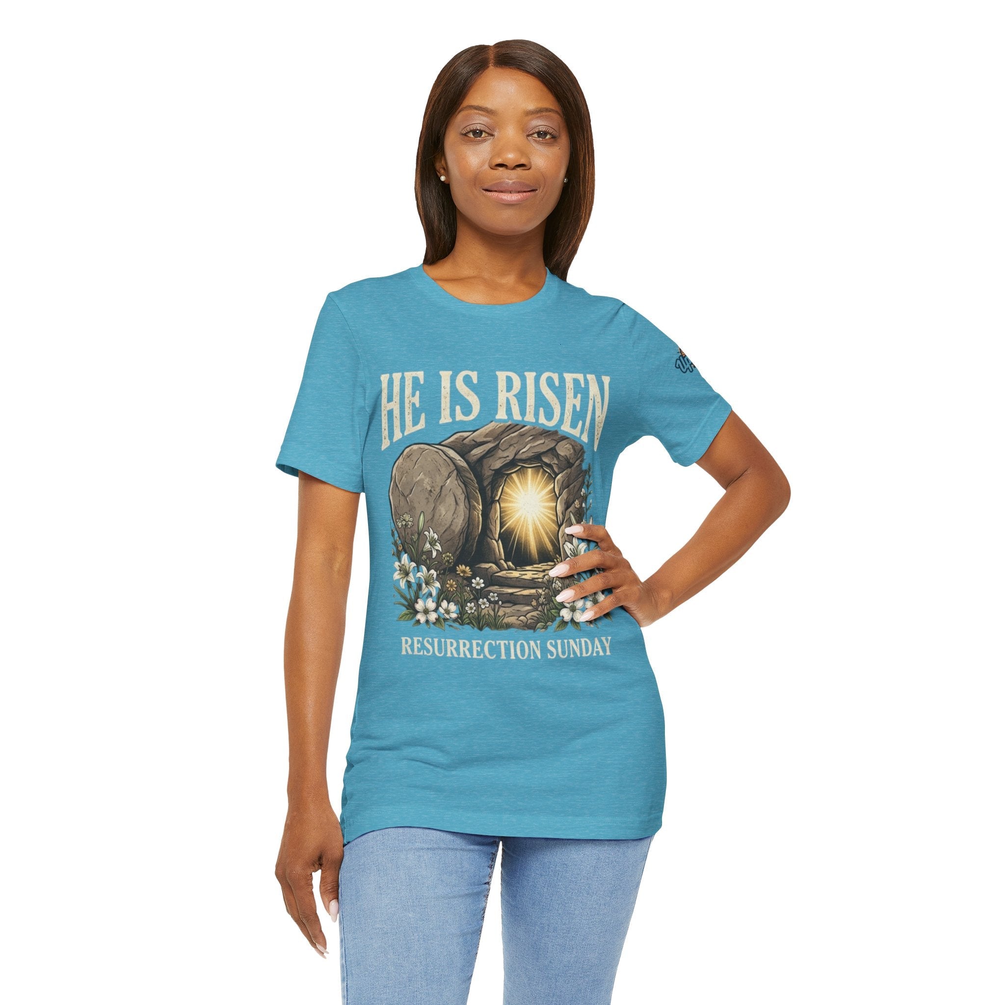 He Is Risen T-Shirt — Jesus Christ Resurrection Easter Tee Printify