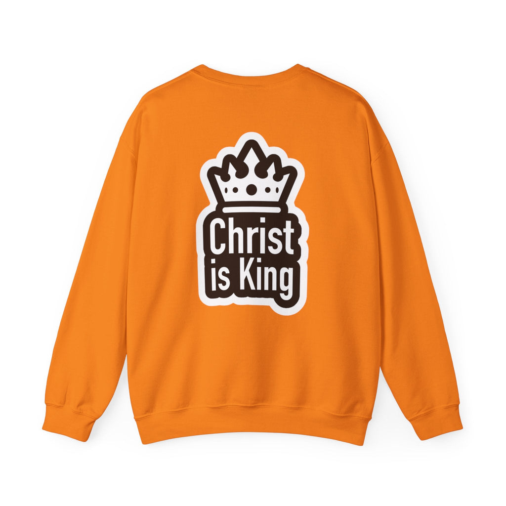 Christ is King Sweatshirt – Bold Crown & Cross Christian Hoodie for Unshakable Faith Printify