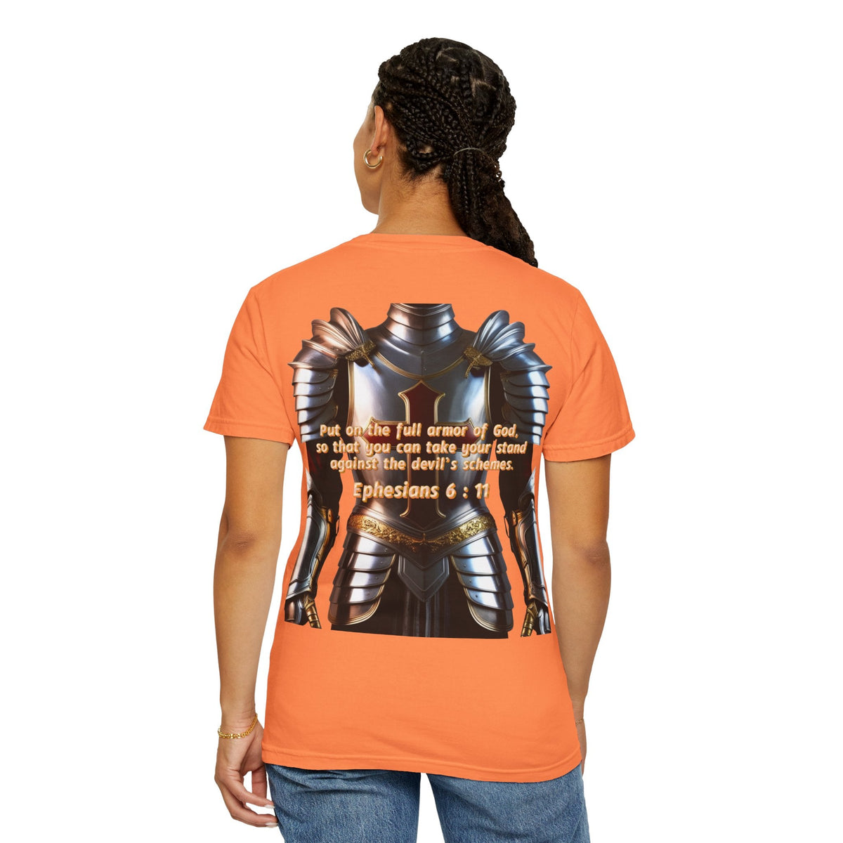 Religious Graphic Armor Of God Design - Unisex Garment-Dyed T-shirt Printify