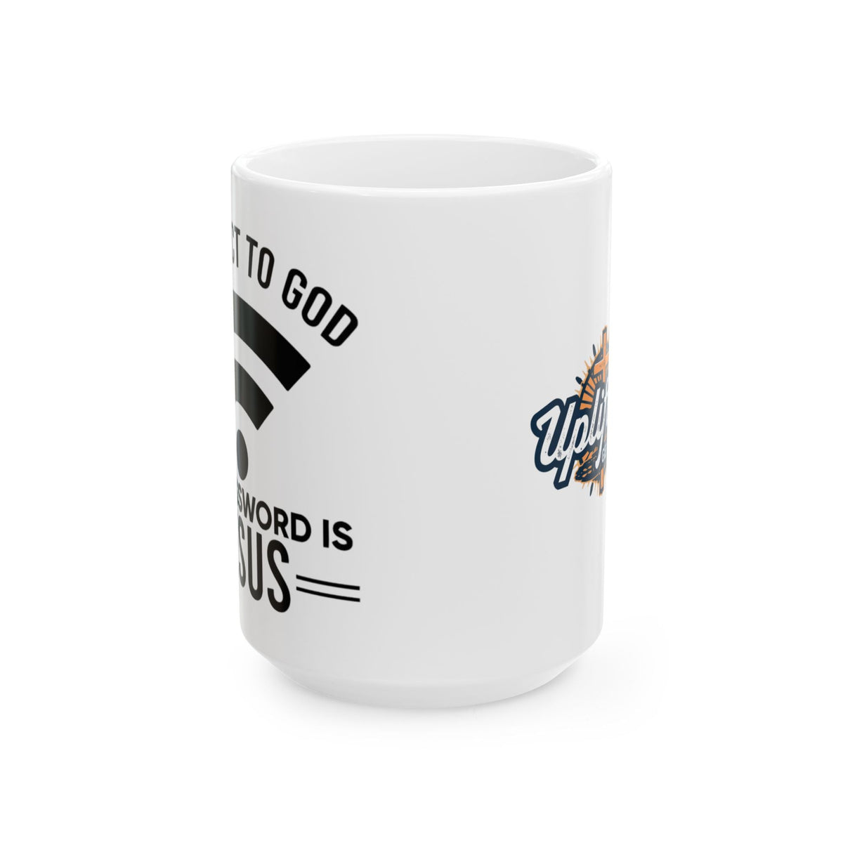 Connect to God Coffee Mug — "WIFI Password is Jesus" Funny Christian Faith Mug Printify