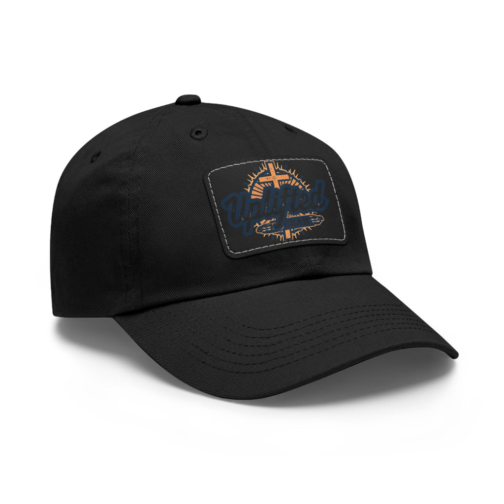 Uplifted Gear Leather Patch Dad Hat — Vintage Aviation Logo Cap Printify