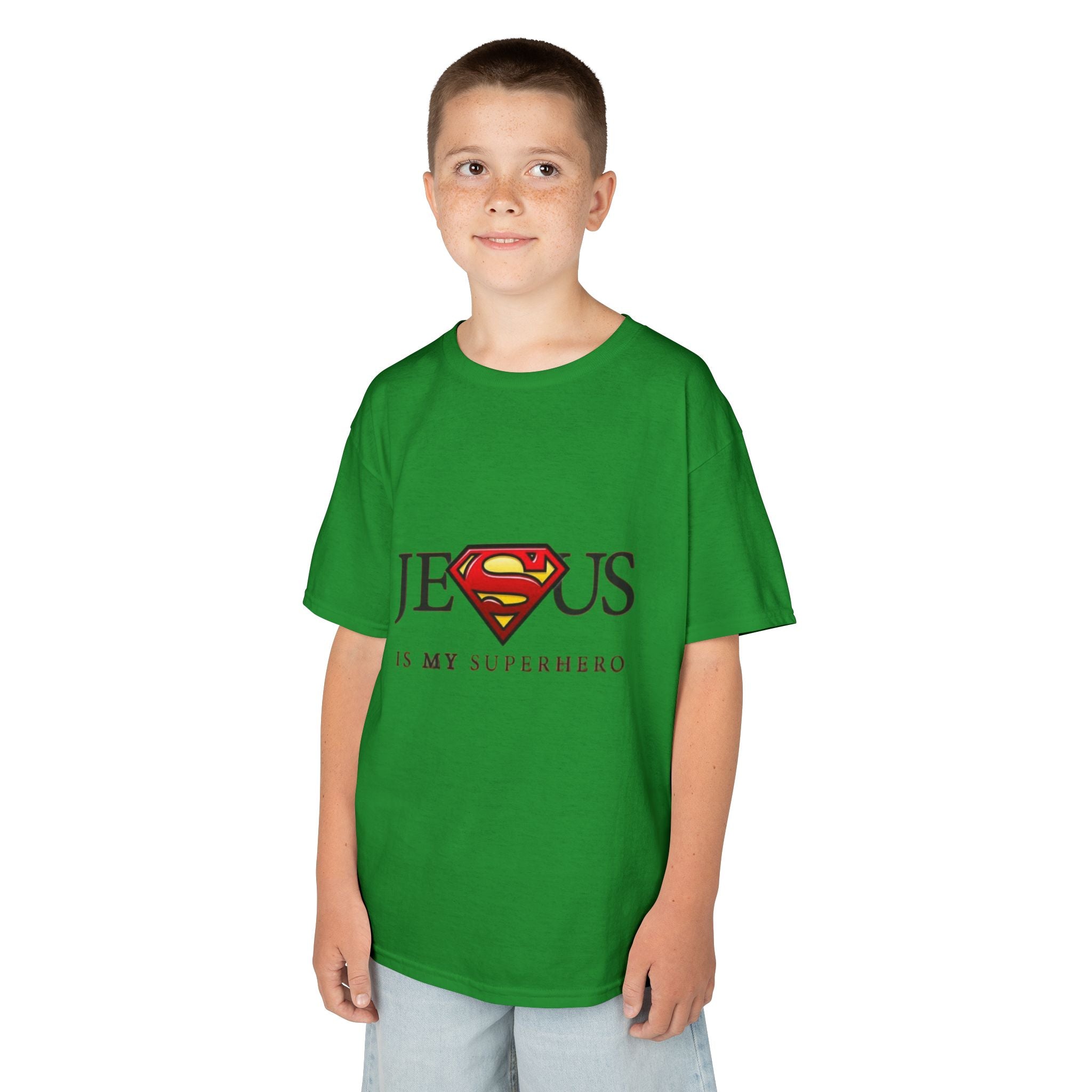 Jesus Is My Superhero T-Shirt — Faith-Based Superman-Inspired Tee Printify