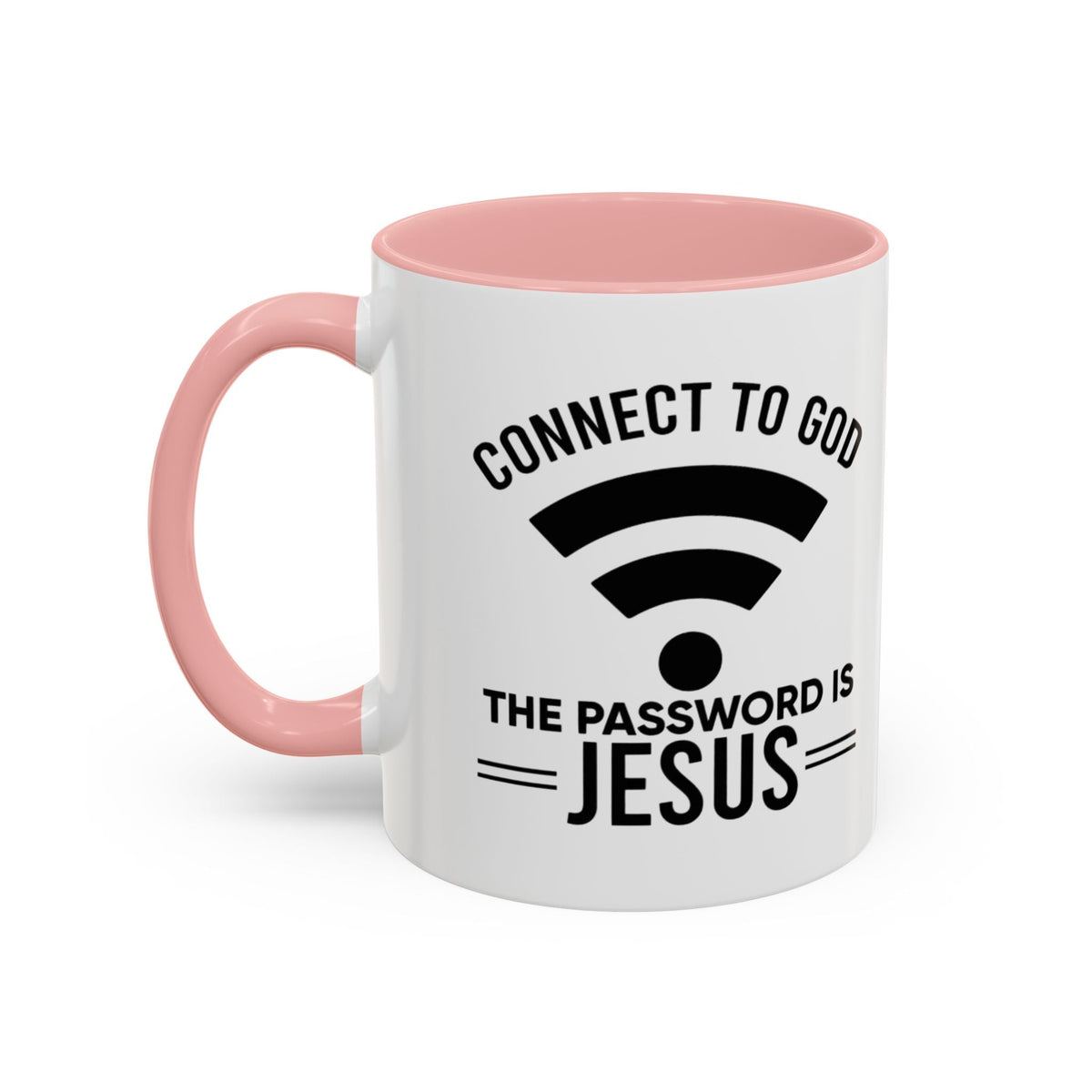 Connect to God Coffee Mug — "WIFI Password is Jesus" Funny Christian Faith Mug Printify