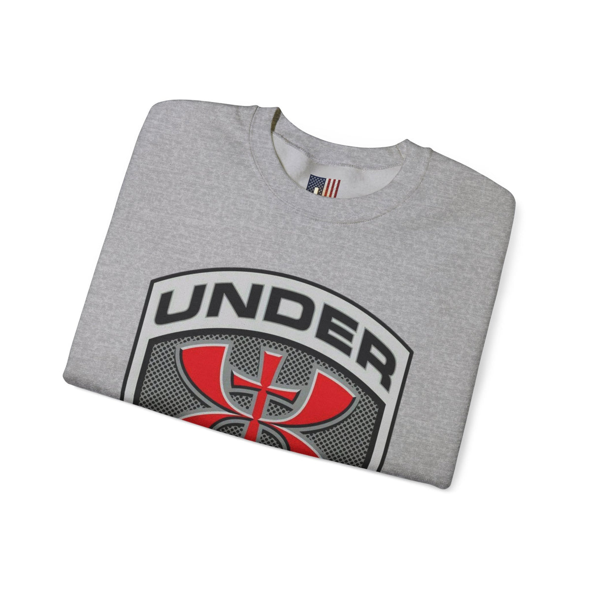 Under His Armor Crewneck Sweatshirt — Christian Faith Graphic Pullover Printify