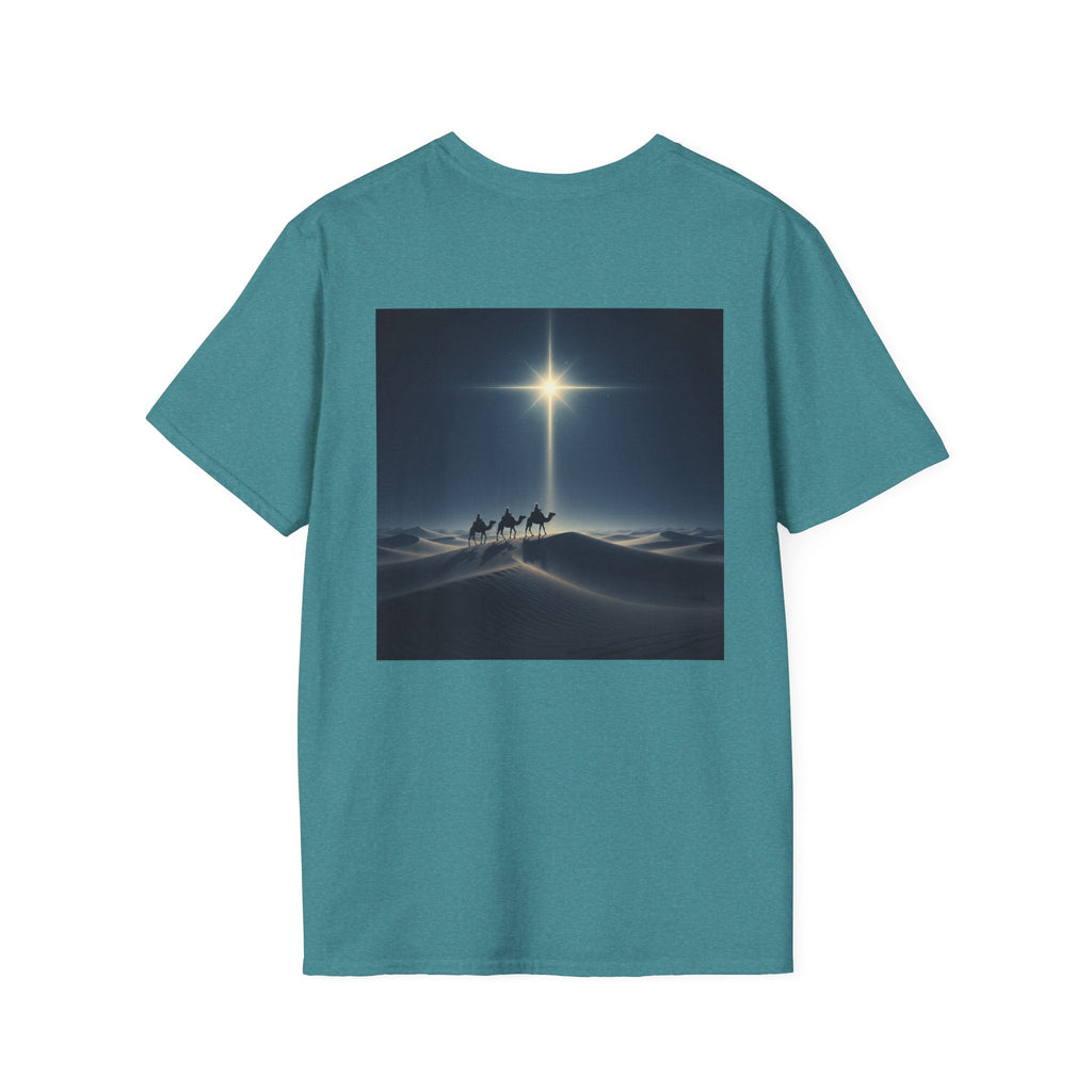 3 Wise Men T-shirt – Magi Camels Nativity Journey Christian Christmas T-shirt for Epiphany Faith & Holy Night Printify