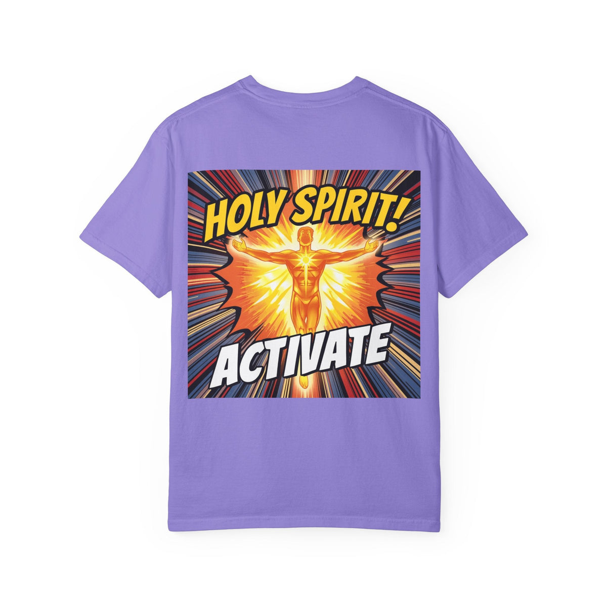 Holy Spirit Activate T-shirt – Superhero Christian T-shirt with Vibrant Power-Up Design for Faith-Fueled Boldness Printify
