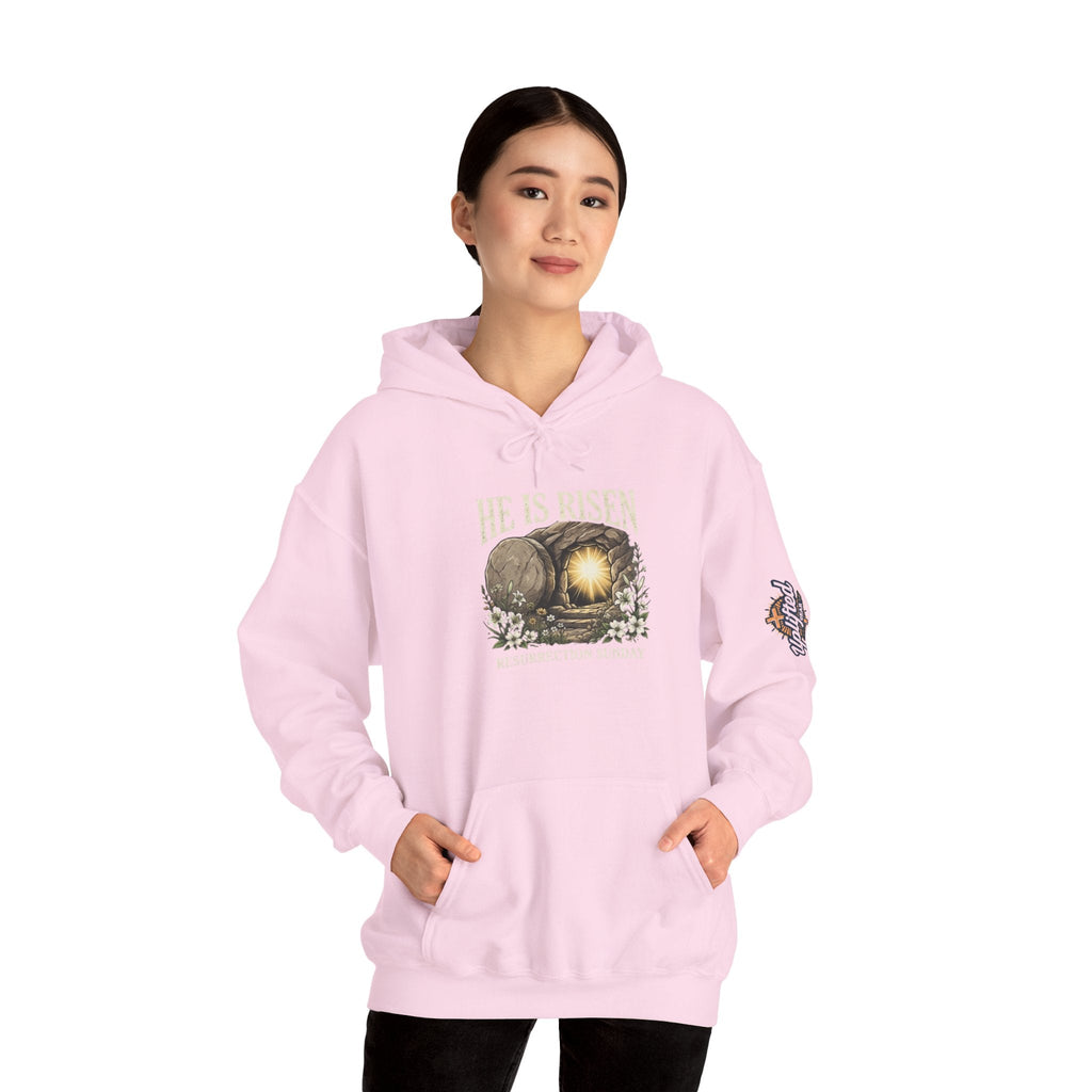 He Is Risen Hoodie — Jesus Christ Resurrection Easter Hoodie Printify