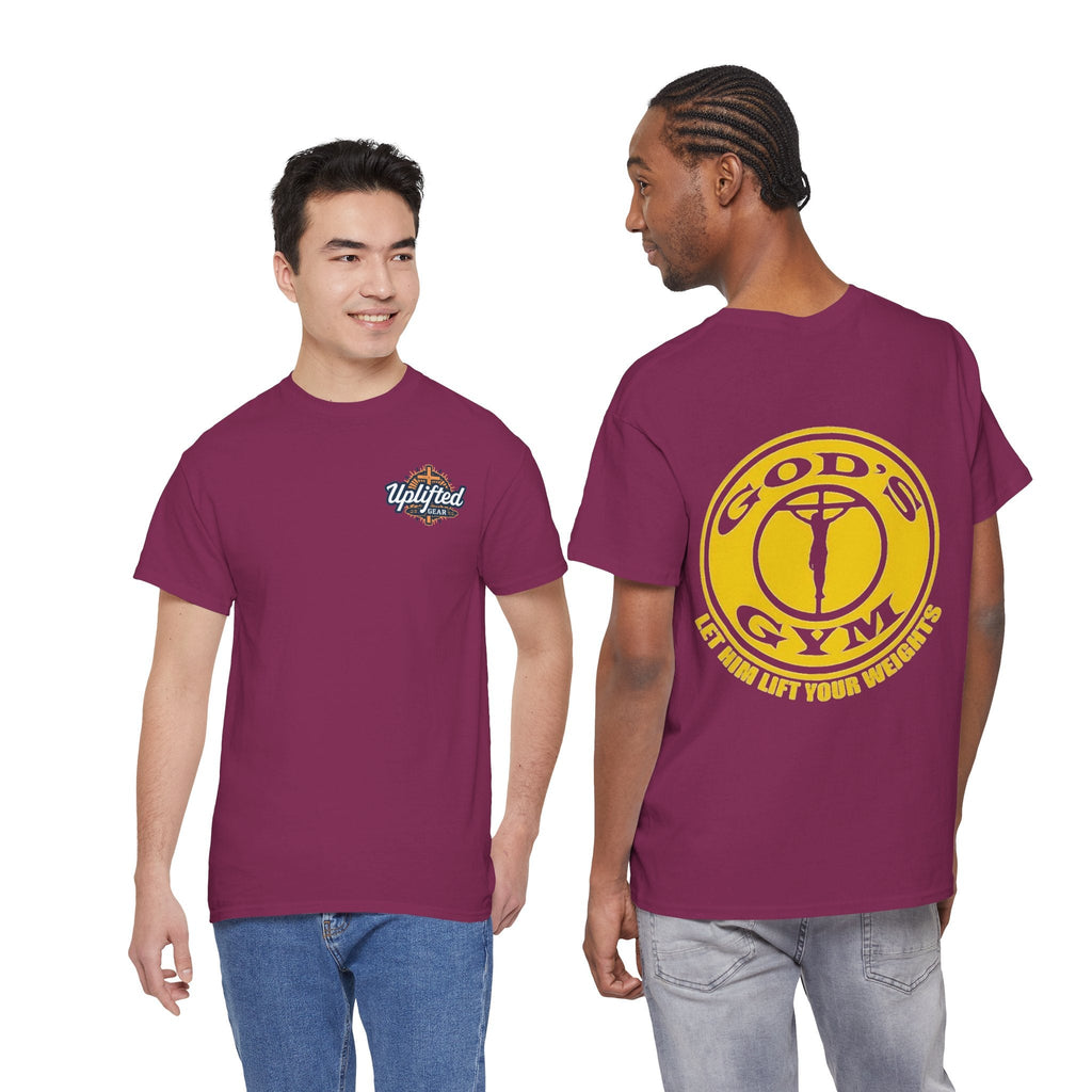God's Gym T-Shirt — "Let Him Lift Your Weights" Christian Fitness Tee Printify