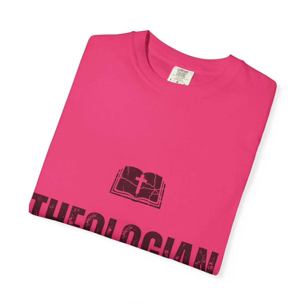 Theologian in Training T-Shirt – Open Bible & Cross Christian Tee for Faithful Learners Printify