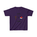 🎄 Jesus > Santa – Minimalist Christian Christmas Kids T-Shirt | Bold Faith Over Holiday Tee | Cross vs Santa Hat Design | Uplifted Gear Printify