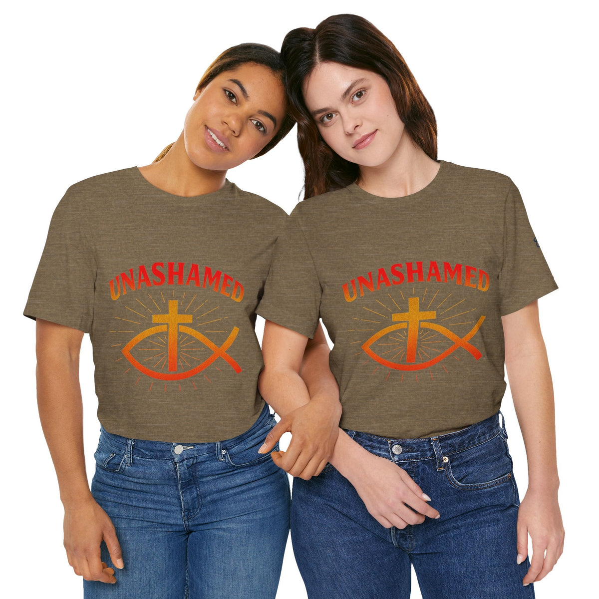 Unashamed T-shirt – Ichthys Jesus Fish & Cross Christian T-shirt for Romans 1:16 Bold Faith Printify