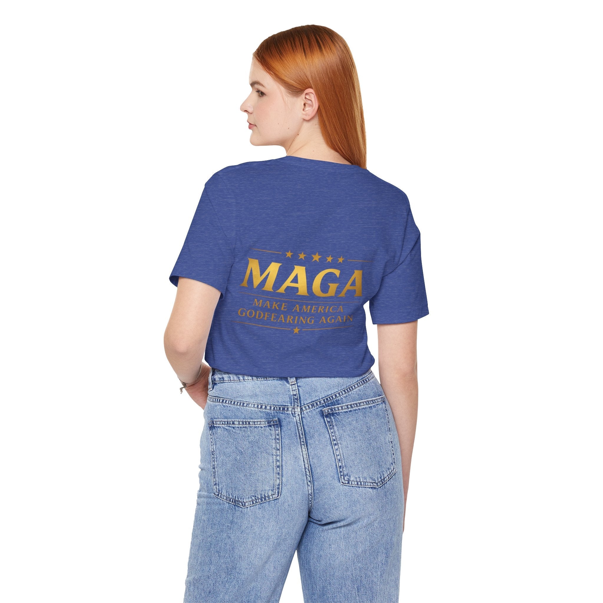 MAGA Gold Letter T-Shirt — "Make America Great Again" Printify