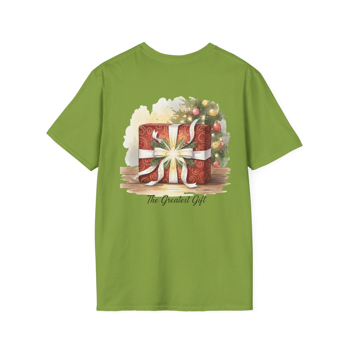 The Greatest Gift T-shirt – Cross Bow Present Christian T-shirt for Christmas Salvation & Eternal Faith Printify