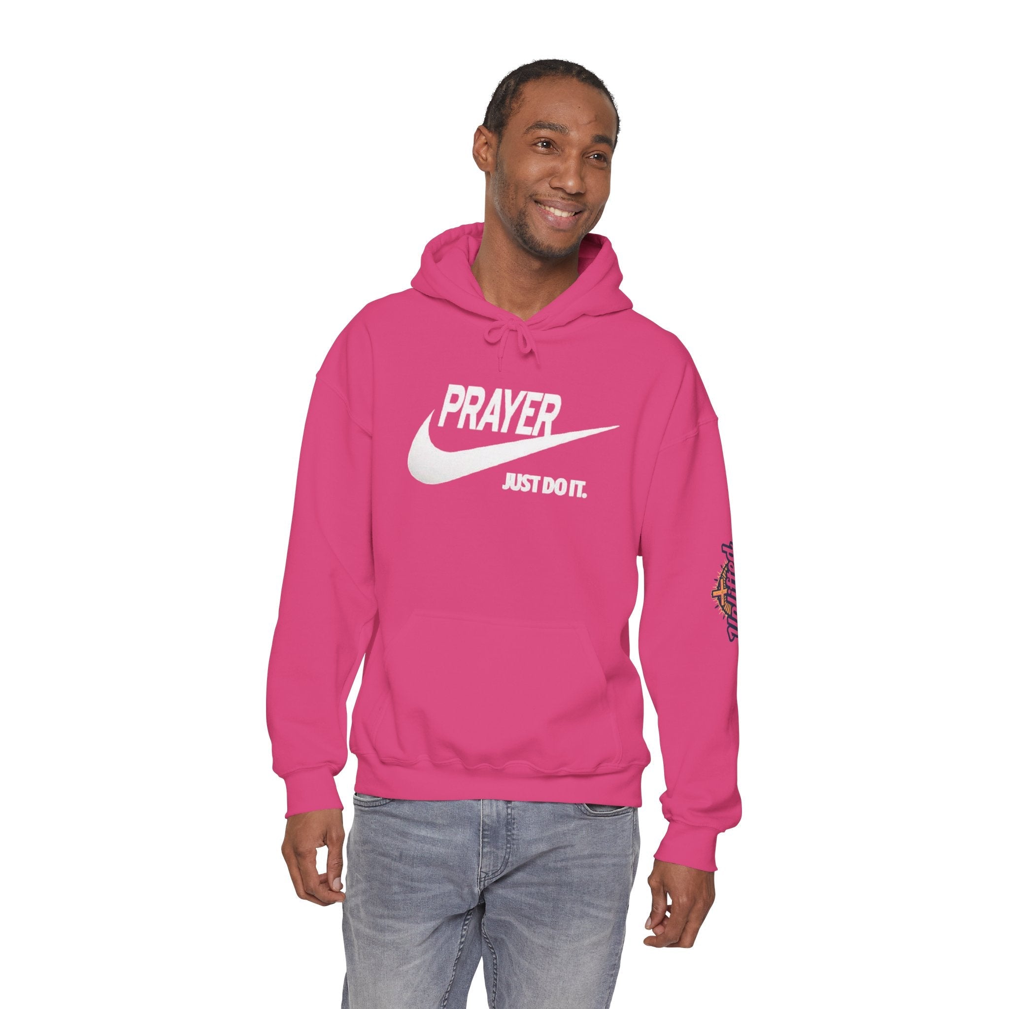 Prayer Just Do It Hoodie - Funny Christian Nike Parody Hoodie - Faith Gear Printify
