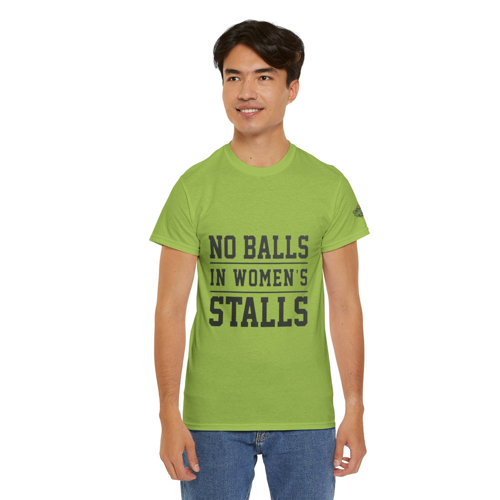No Balls in Women's Stalls Retro Protest T-Shirt Printify