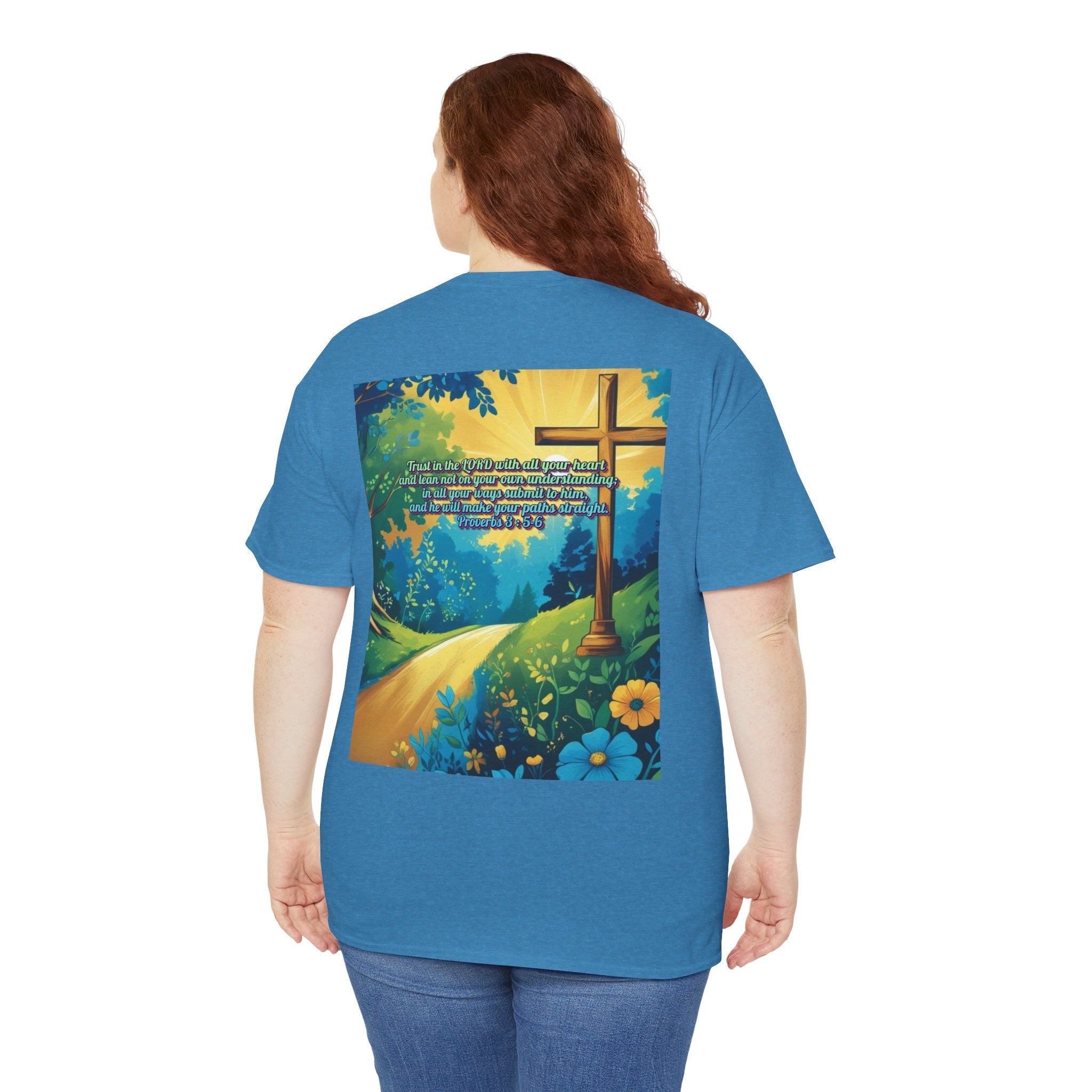 Trust in The Lord Proverbs 3:5-6 Biblical Design Unisex Heavy Cotton Tee Printify