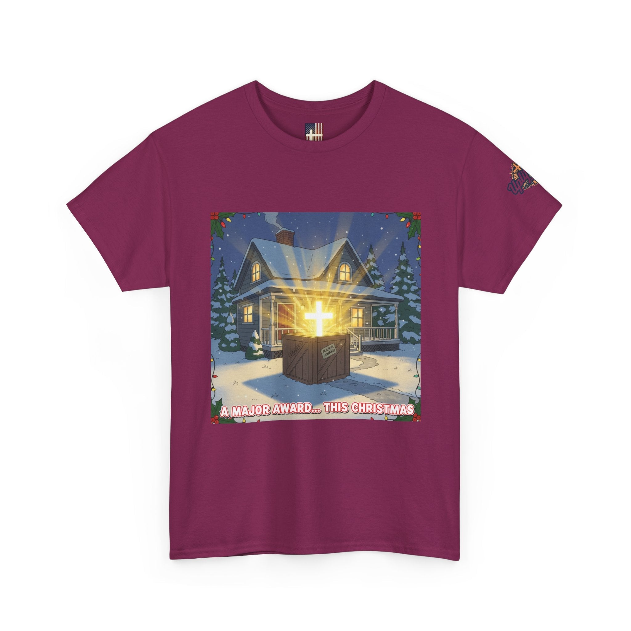 A Major Award This Christmas T-shirt – Fragile Leg Lamp Parody Cross Unboxing Christian T-shirt for Hilarious Faith & Holiday Glow Printify