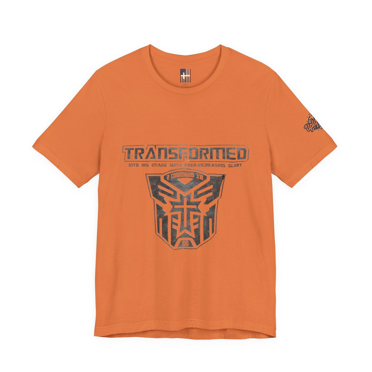 Transformer Logo Christian T-shirt | 2 Corinthians 3:18 Bible Verse T-shirt Printify