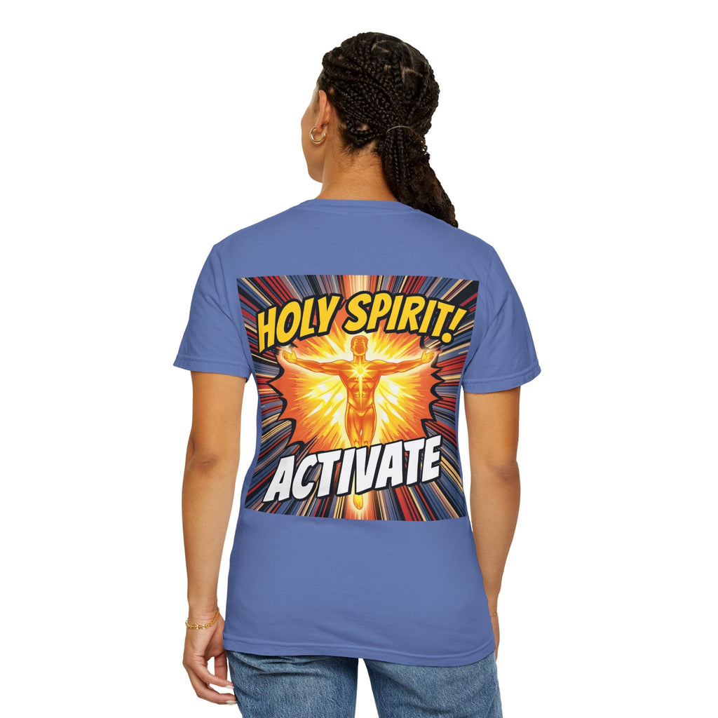 Holy Spirit Activate T-shirt – Superhero Christian T-shirt with Vibrant Power-Up Design for Faith-Fueled Boldness Printify