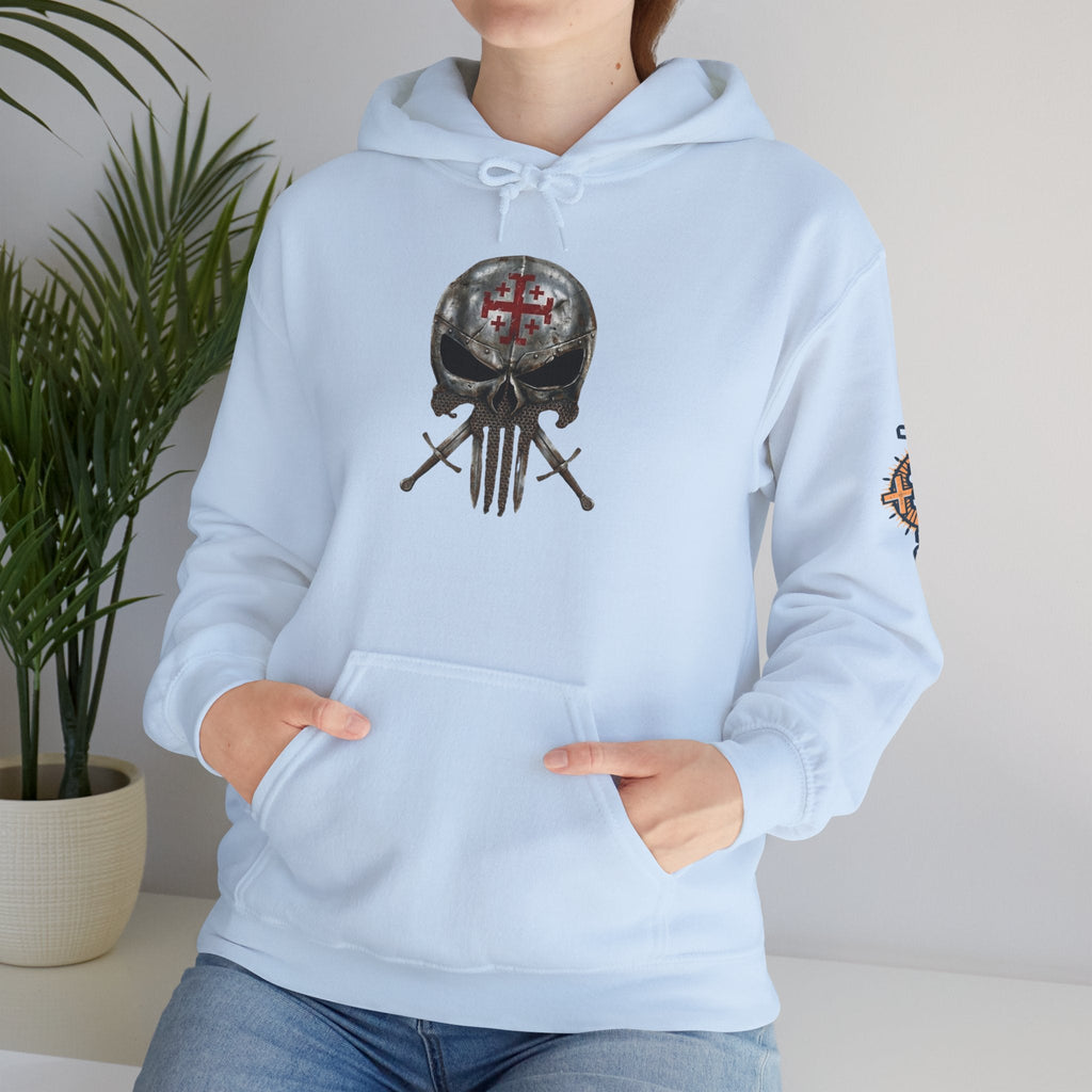 Crusader Knight Christian Skull Hoodie - Warrior Armor of God Hoodie Printify