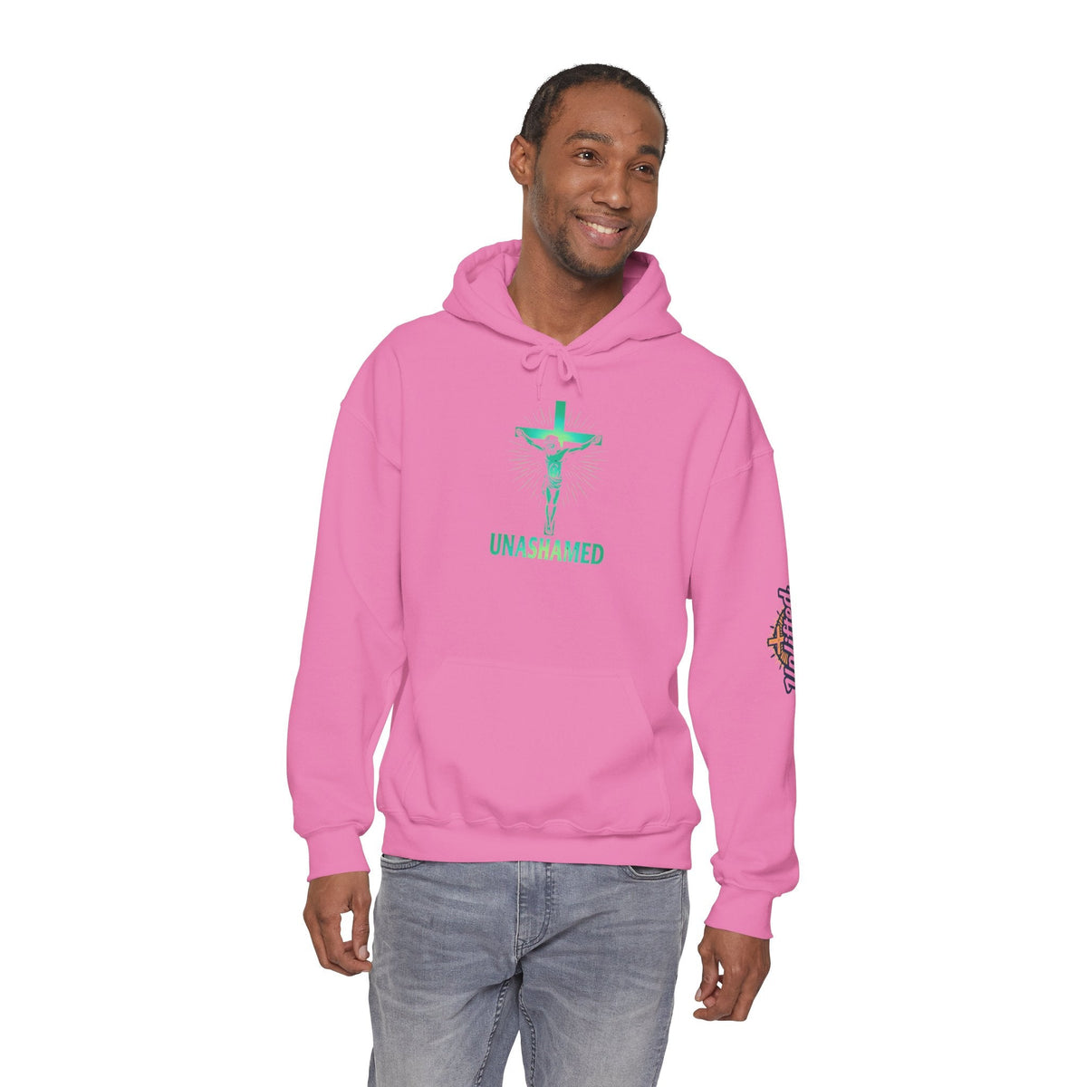 Unashamed Hoodie – Romans 1:16 Crucifixion Christian Hoodie for Bold Unwavering Faith Printify