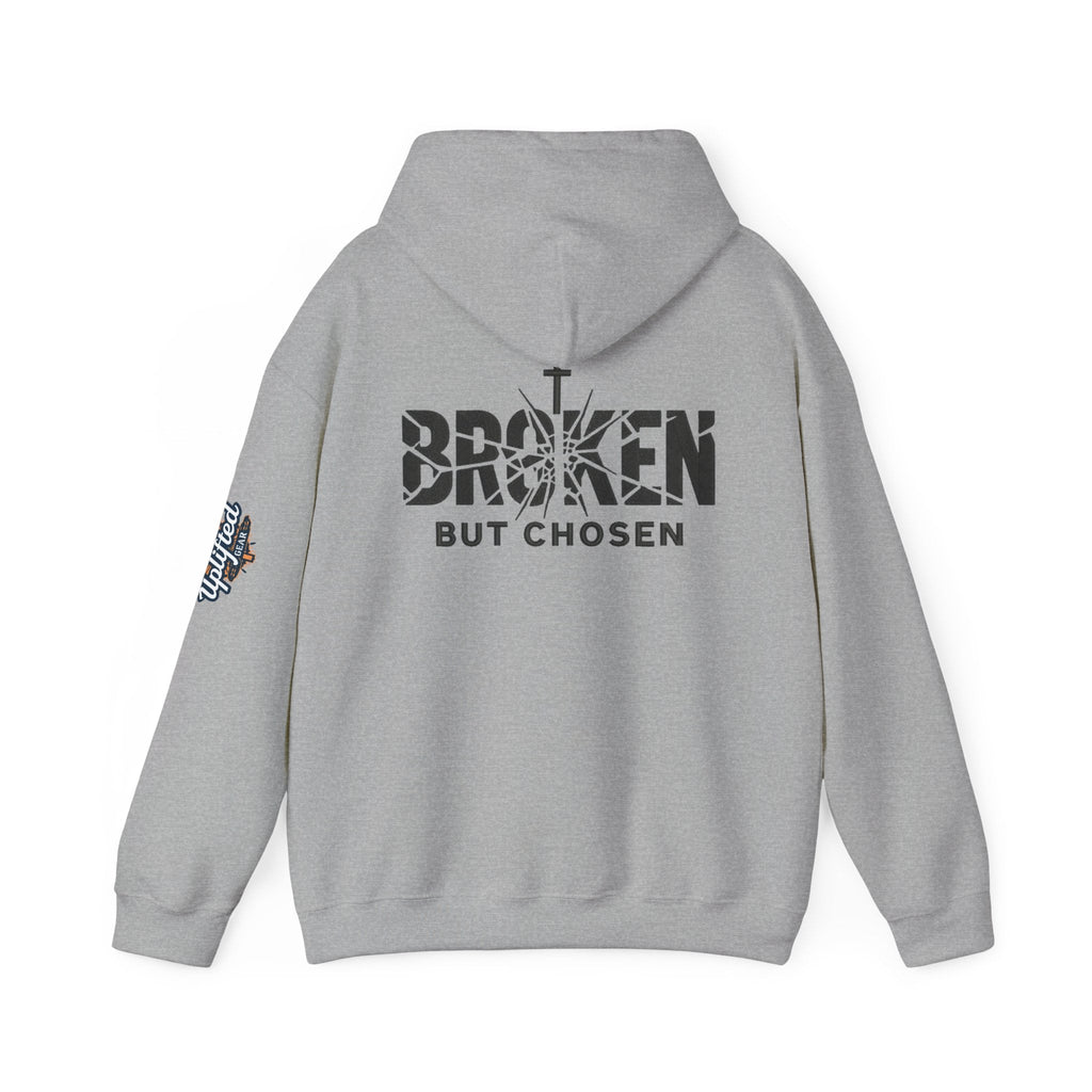 Broken But Chosen Hoodie — Christian Faith Graphic Sweatshirt Printify