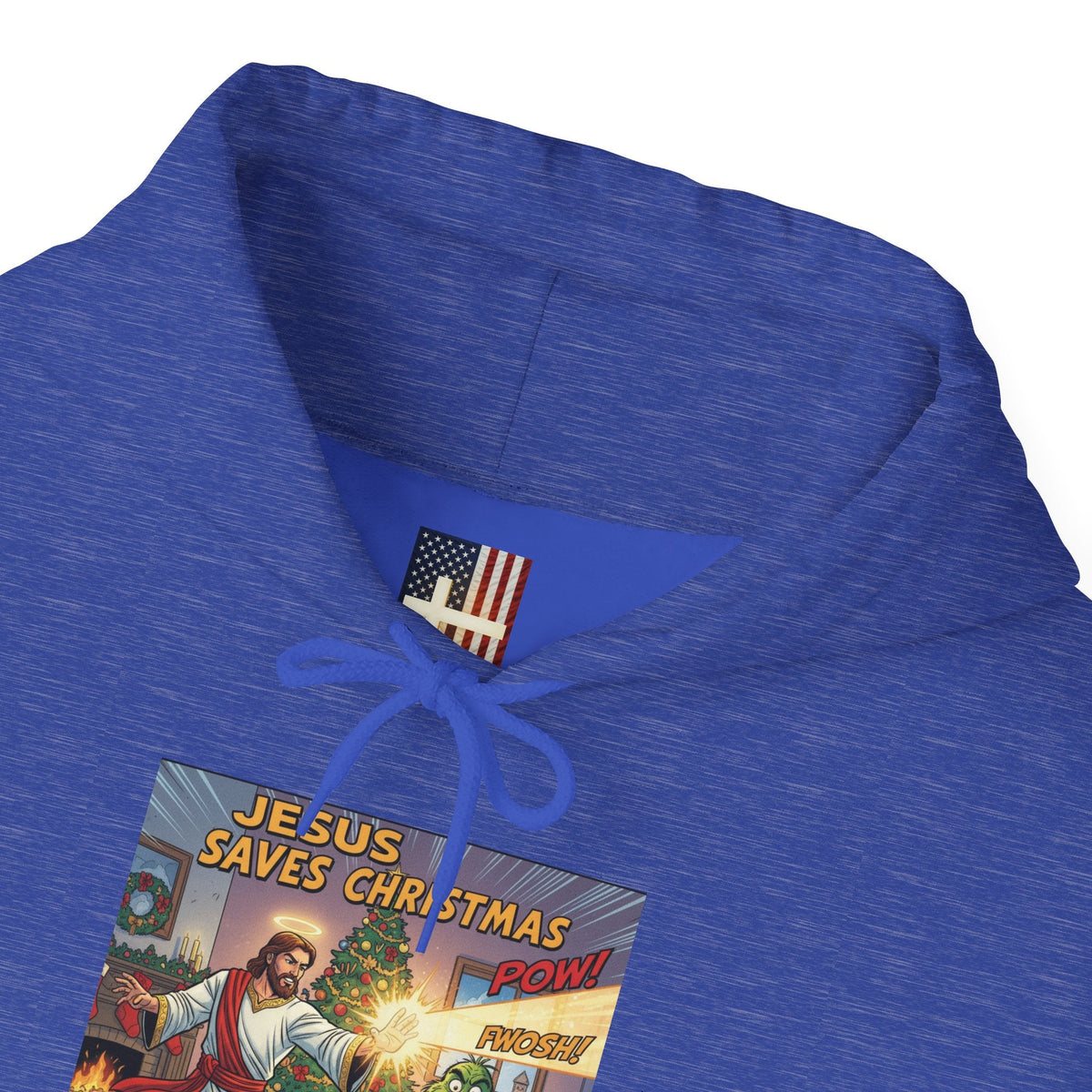 Jesus Saves Christmas Hoodie – Grinch vs Savior Light Battle Christian Sweatshirt for Hilarious Holiday Faith & True Joy Printify