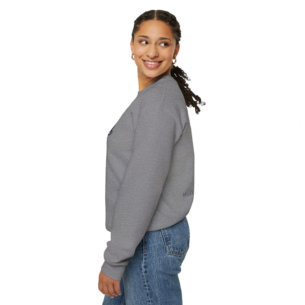 Walk by Faith Sweatshirt – Cross & Footprints Christian Sweatshirt for Cozy Inspiration Printify