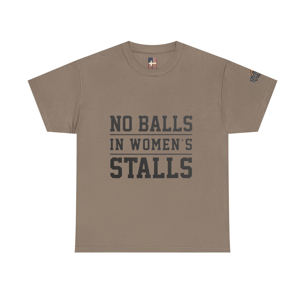 No Balls in Women's Stalls Retro Protest T-Shirt Printify