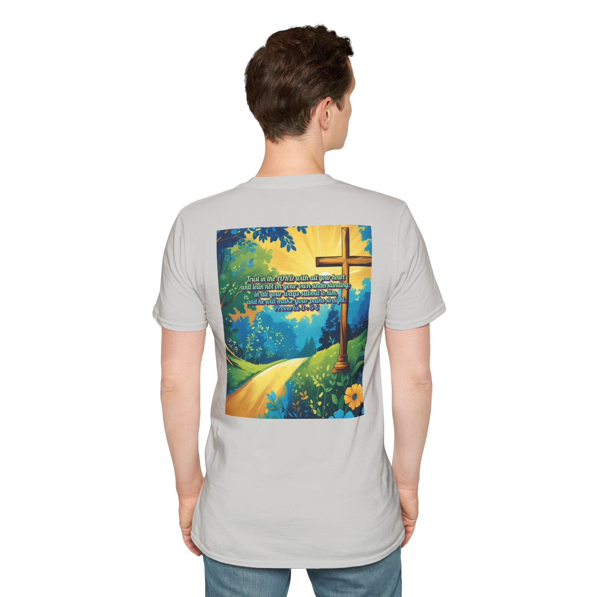Trust in The Lord Proverbs 3:5-6 Biblical Design Unisex Softstyle T-Shirt Printify