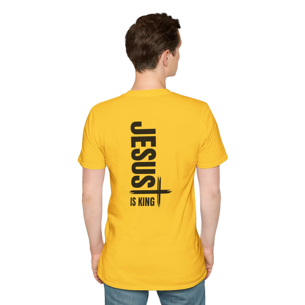 Jesus Is King T-shirt | Modern Typographic Cross Christian T-shirt Printify