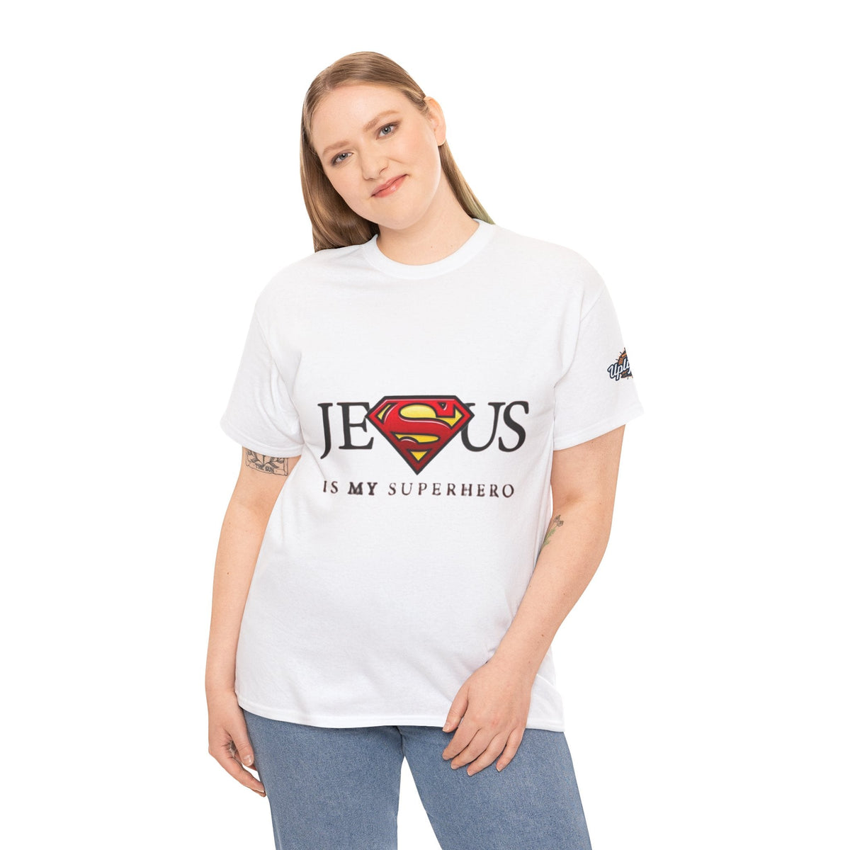 Jesus Is My Superhero T-Shirt — Faith-Based Superman-Inspired Tee Printify