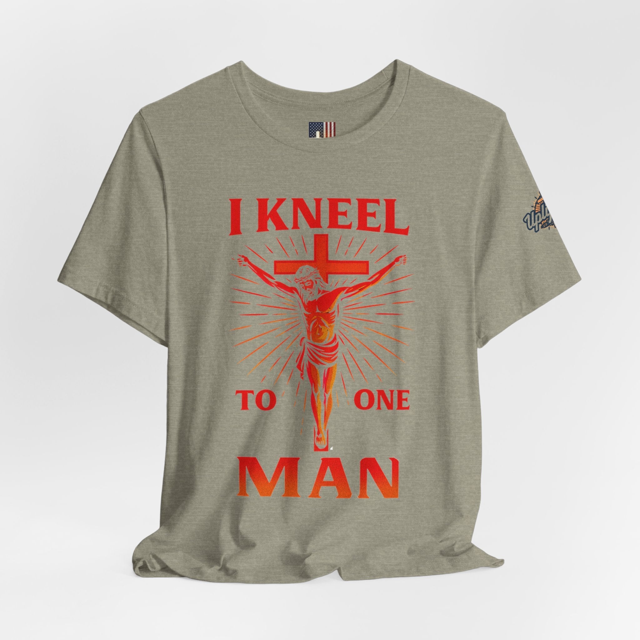 I Kneel to One Man T-shirt – Crucifixion Christian T-shirt for Unashamed Devotion & Bold Faith Printify