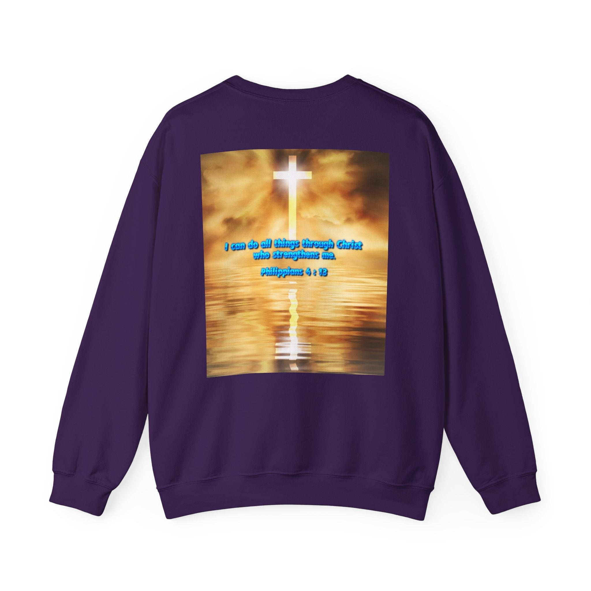 Bible Verse Heavy Blend™ Crewneck Sweatshirt Unisex  - Philippians 4 : 13 Printify