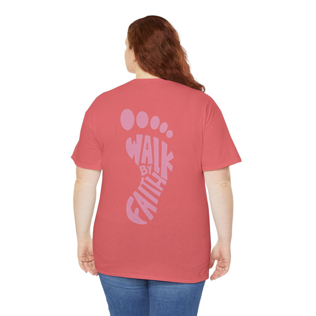 Walk By Faith Footprint T-Shirt Printify