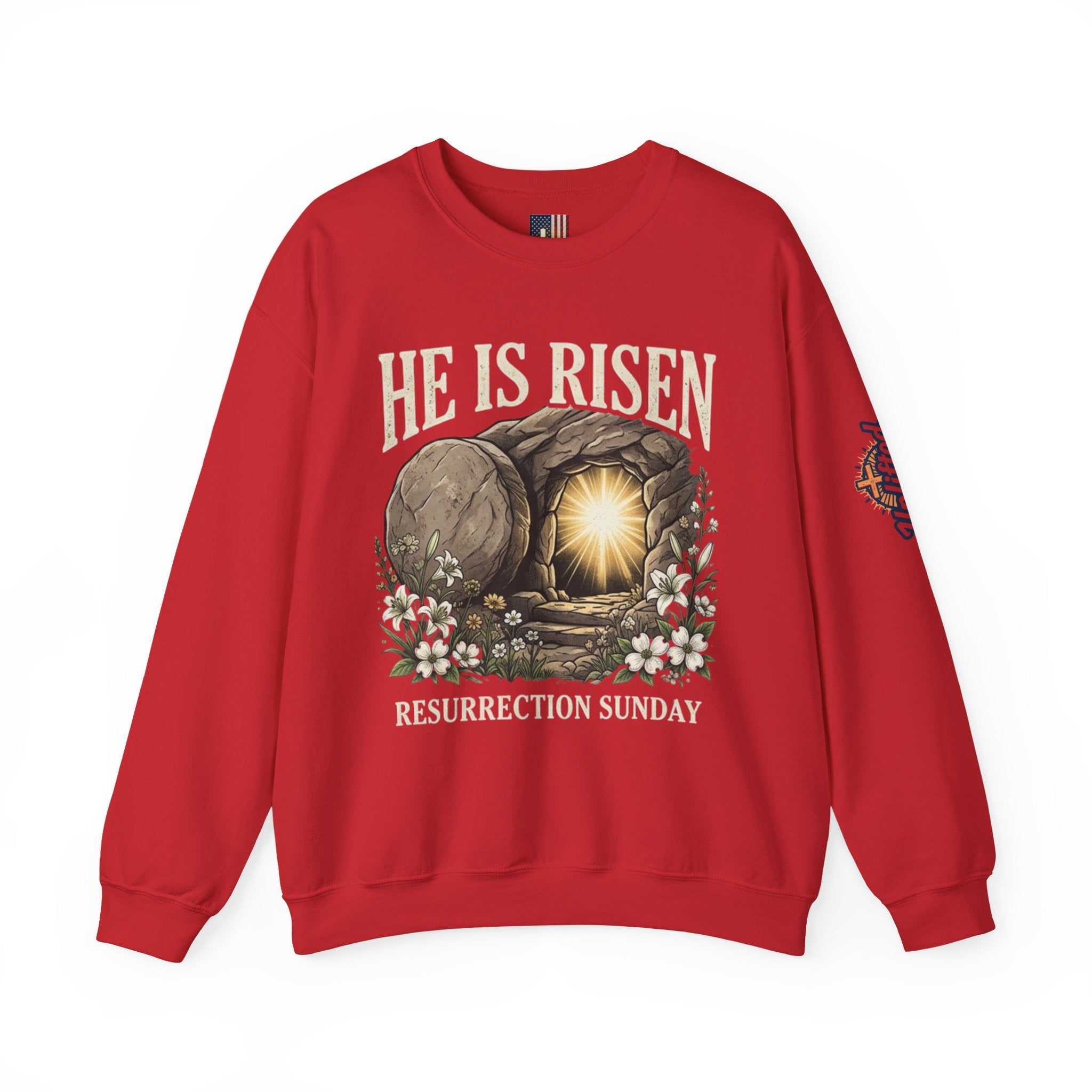 He Is Risen Sweatshirt — Jesus Christ Resurrection Easter Sweatshirt Printify