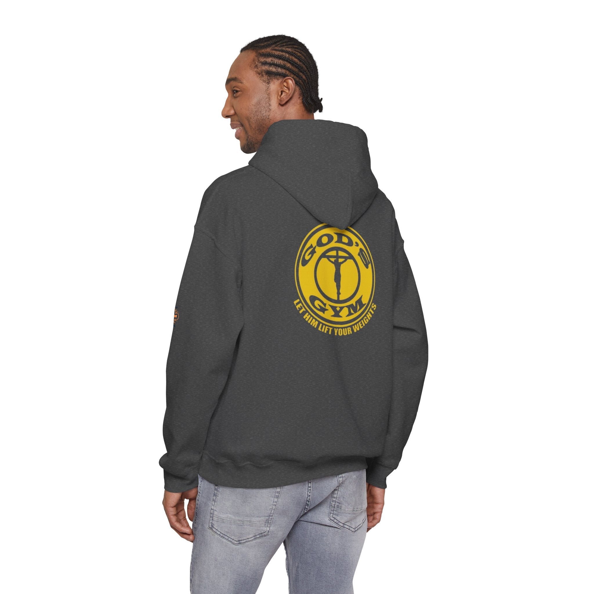 God's Gym Hoodie — "Let Him Lift Your Weights" Christian Fitness Hoodie Printify