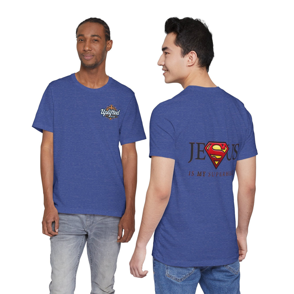 Jesus Is My Superhero T-Shirt — Faith-Based Superman-Inspired Tee Printify