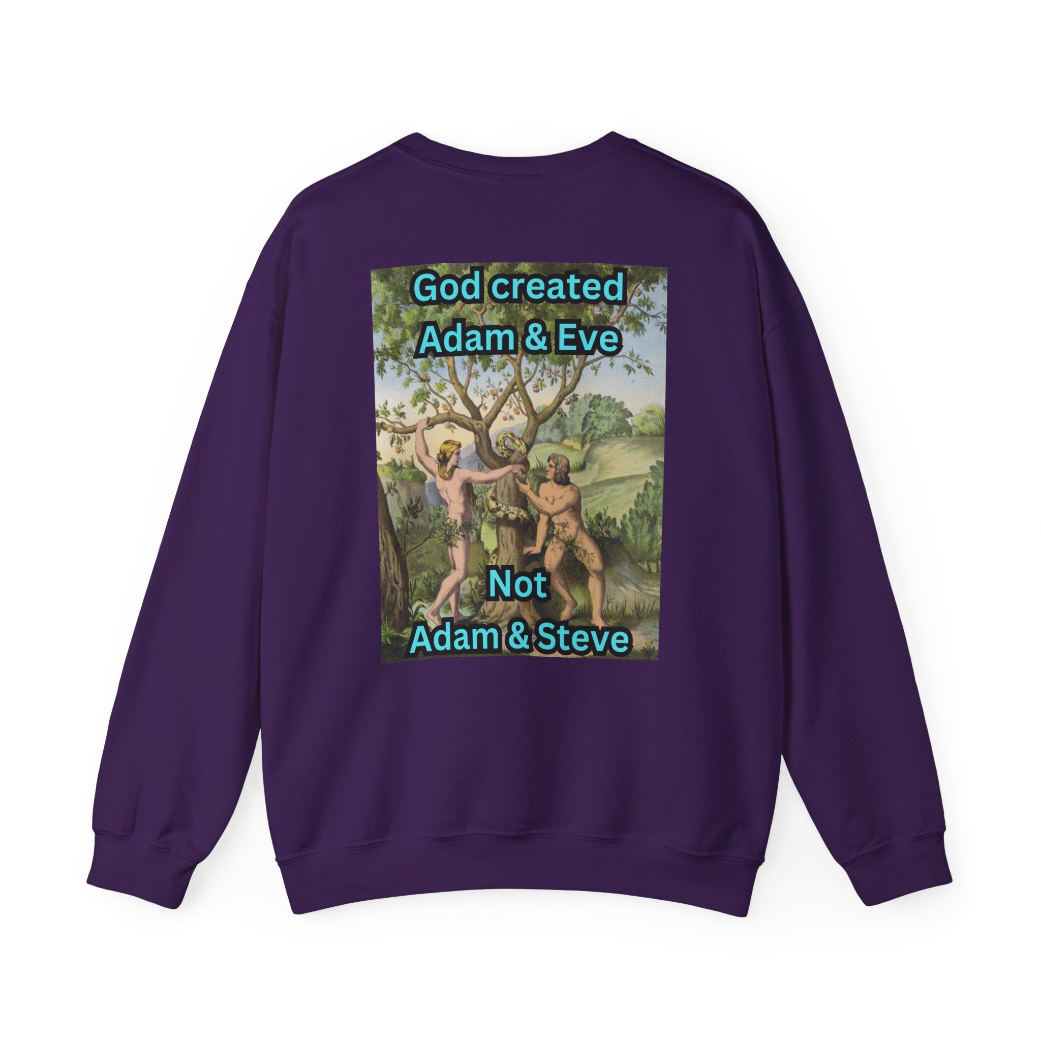 God Created Adam and Eve Sweatshirt – Biblical Truth Christian Sweatshirt for Unshakable Faith Printify