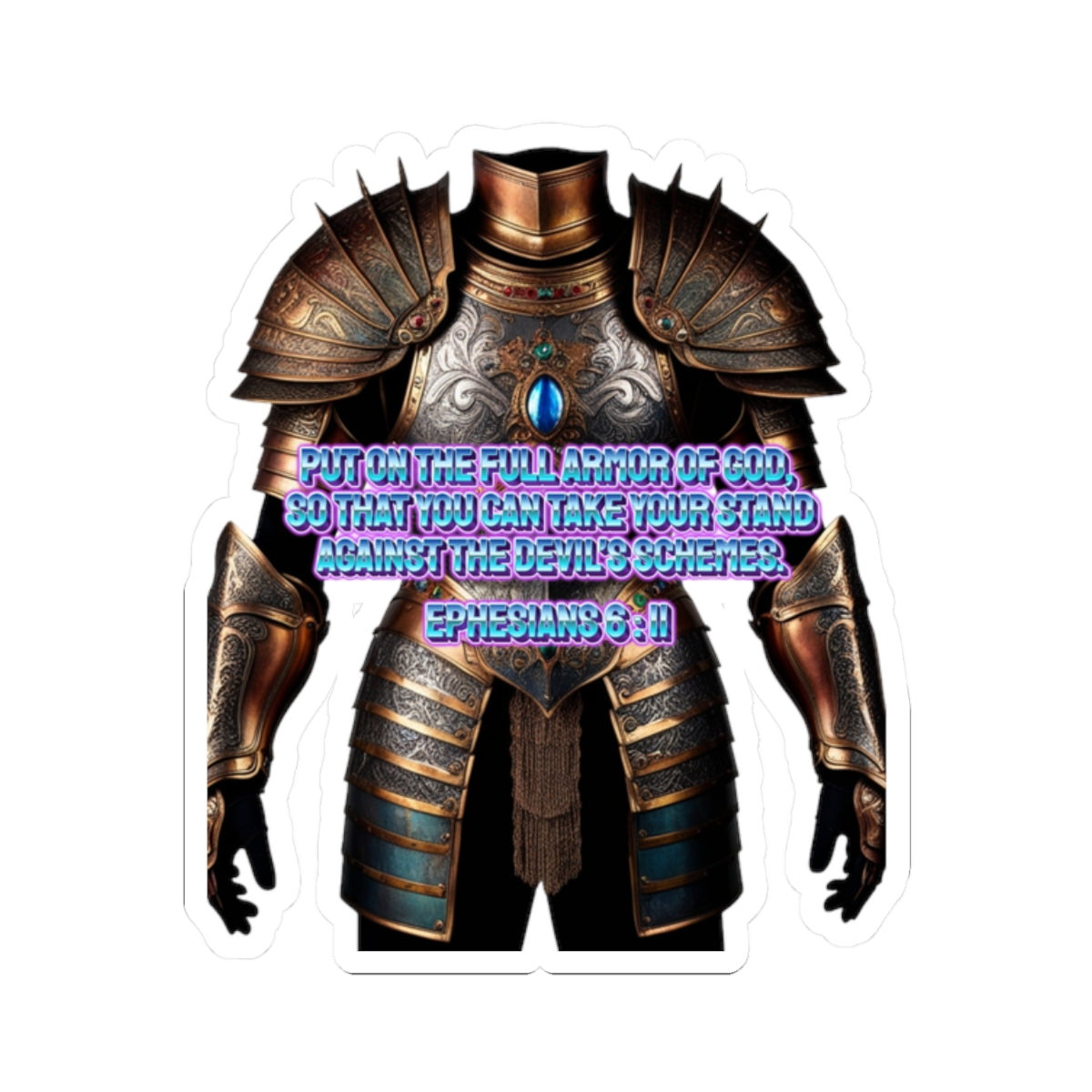 Religious Graphic Armor Of God Design - Kiss-Cut Stickers Printify
