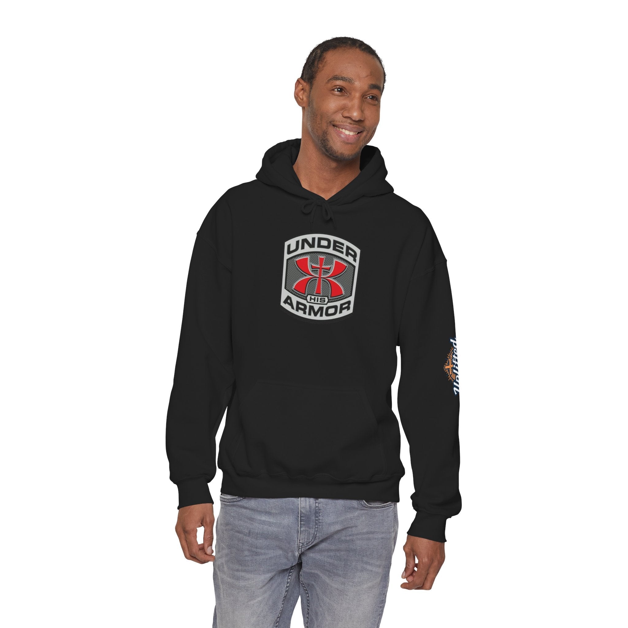 Under Armor Logo Hoodie — Black Athletic Pullover Printify
