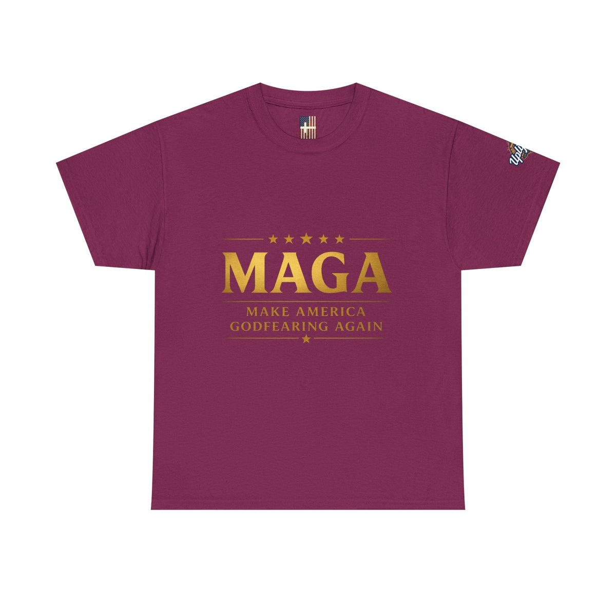 MAGA Gold Letter T-Shirt — "Make America Great Again" Printify