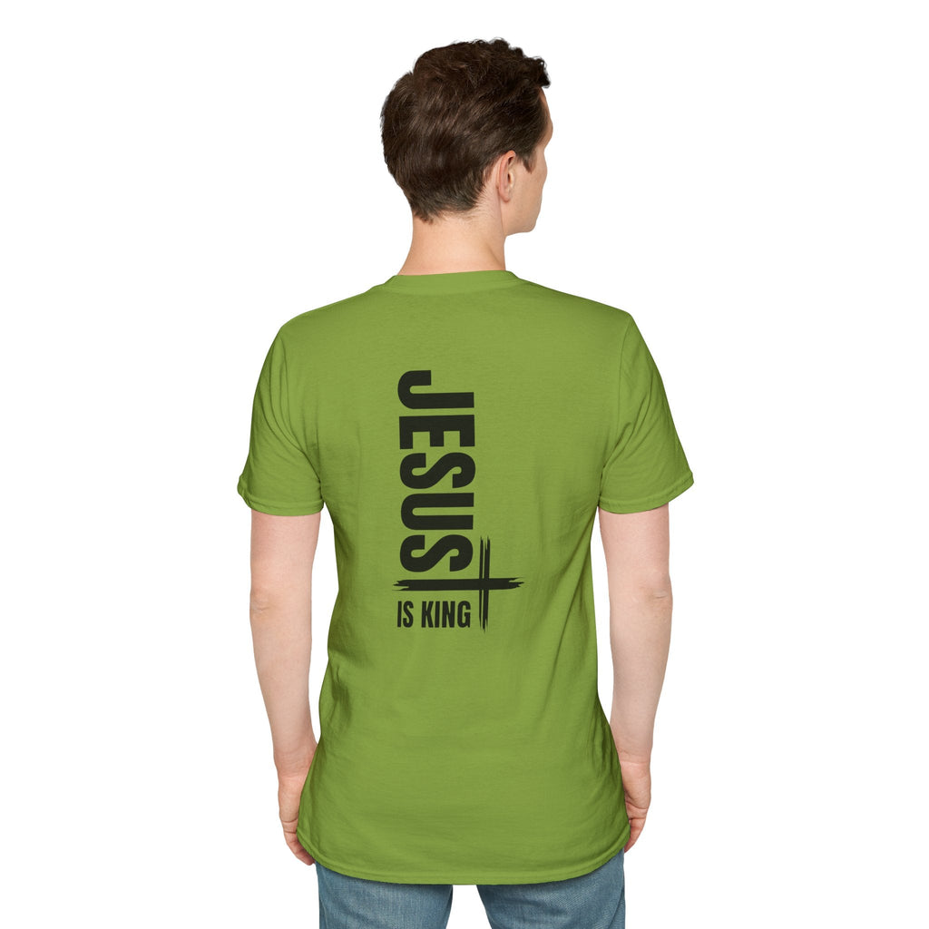 Jesus Is King T-shirt | Modern Typographic Cross Christian T-shirt Printify