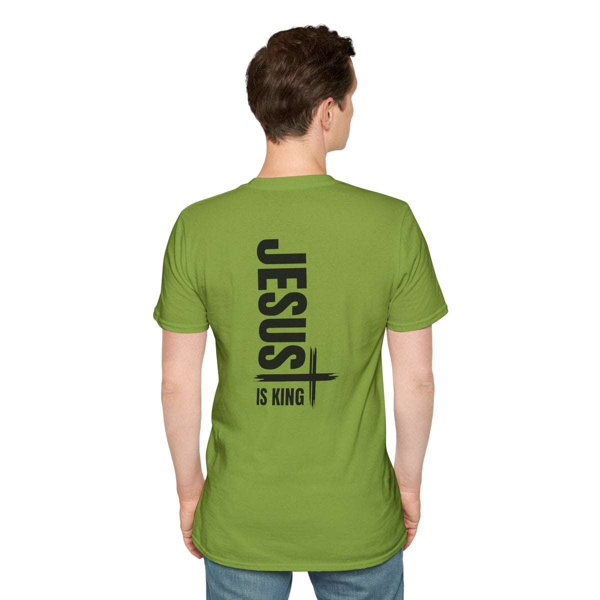 Jesus Is King T-shirt | Modern Typographic Cross Christian T-shirt Printify