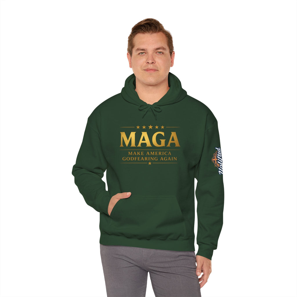 Hoodie - MAGA "Make America Godfearing Again" Political Graphic Hoodie Printify