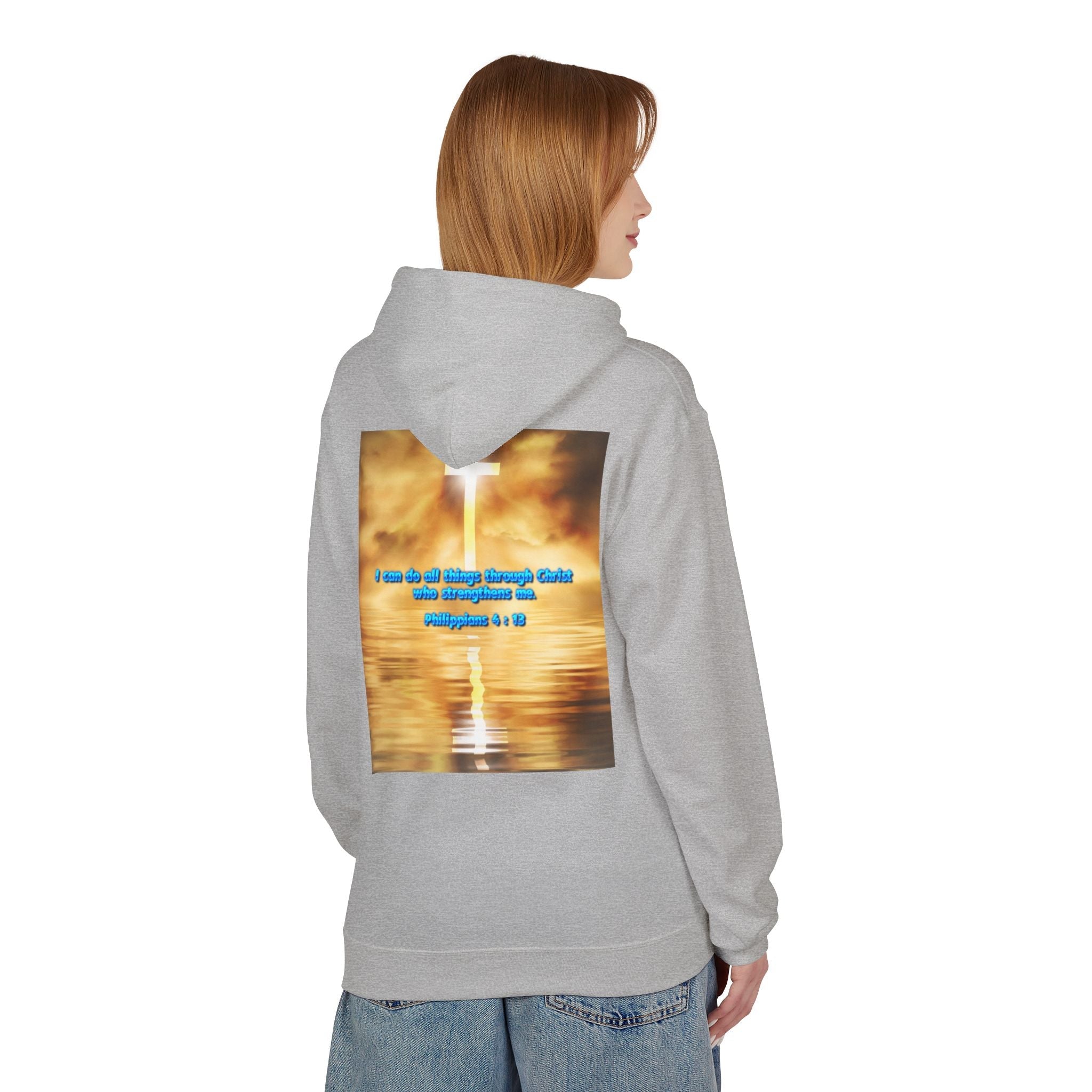 Hoodie - Philippians 4 : 13 Bible Verse Religious Design Printify