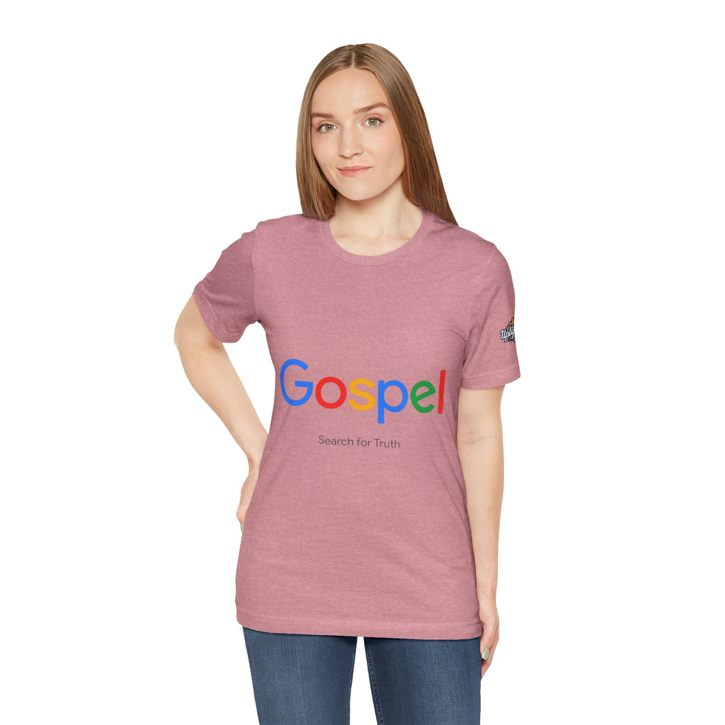 Gospel Graphic Tee — "Gospel" Colorful Logo Christian T-Shirt Printify