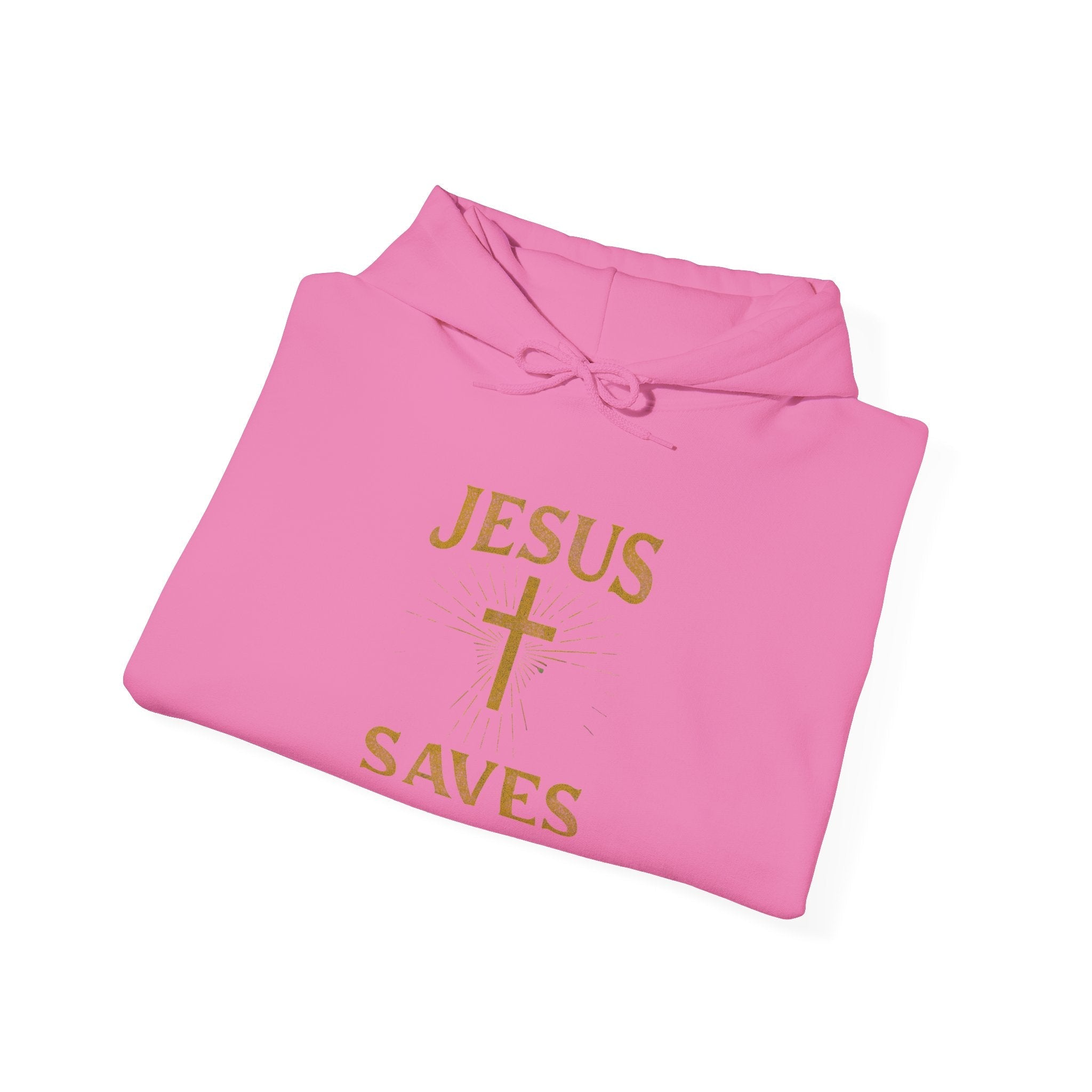 Jesus Saves Hoodie – Radiant Cross & Rays of Light Christian Sweatshirt for Eternal Hope & Faith Printify