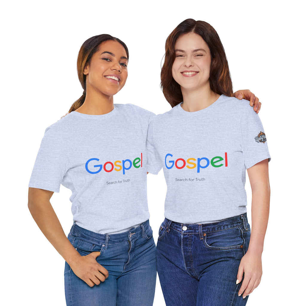 Gospel Graphic Tee — "Gospel" Colorful Logo Christian T-Shirt Printify
